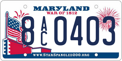 MD license plate 8AC0403