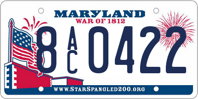 MD license plate 8AC0422