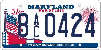 MD license plate 8AC0424