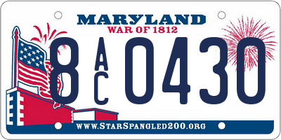 MD license plate 8AC0430