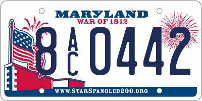 MD license plate 8AC0442