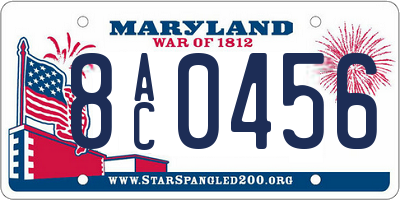 MD license plate 8AC0456