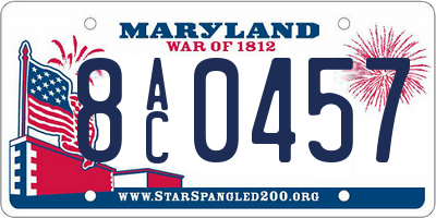 MD license plate 8AC0457