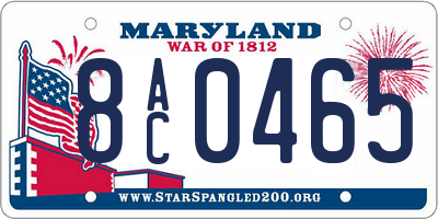 MD license plate 8AC0465