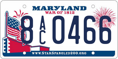MD license plate 8AC0466