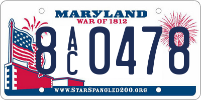 MD license plate 8AC0478