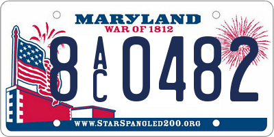 MD license plate 8AC0482