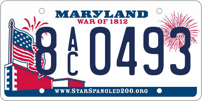 MD license plate 8AC0493