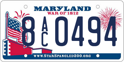 MD license plate 8AC0494