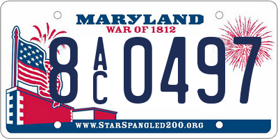 MD license plate 8AC0497