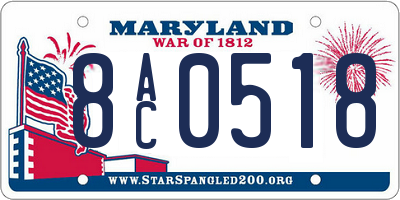 MD license plate 8AC0518