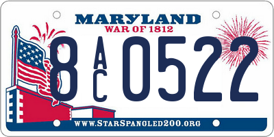 MD license plate 8AC0522