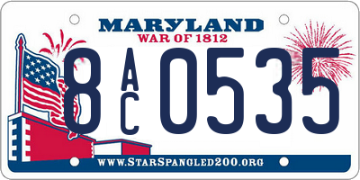 MD license plate 8AC0535