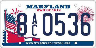 MD license plate 8AC0536