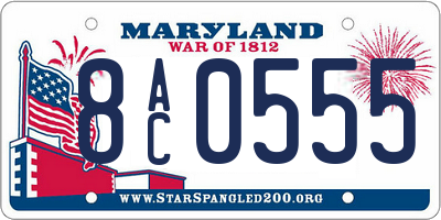 MD license plate 8AC0555