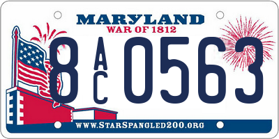 MD license plate 8AC0563