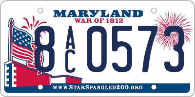 MD license plate 8AC0573