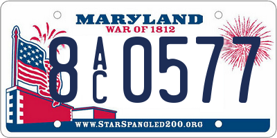 MD license plate 8AC0577