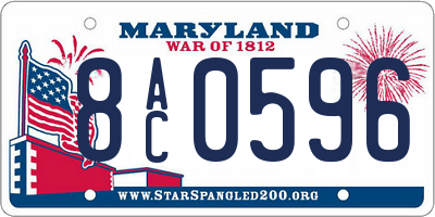 MD license plate 8AC0596
