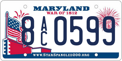 MD license plate 8AC0599