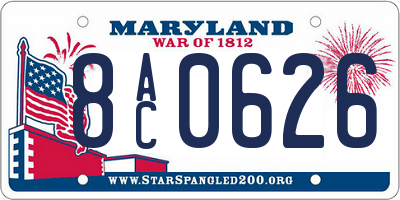 MD license plate 8AC0626