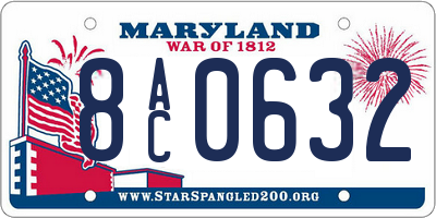 MD license plate 8AC0632