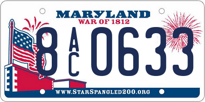 MD license plate 8AC0633