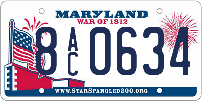 MD license plate 8AC0634