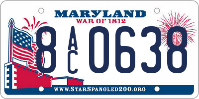 MD license plate 8AC0638