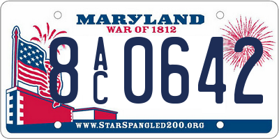 MD license plate 8AC0642