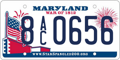 MD license plate 8AC0656