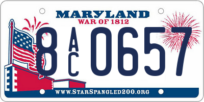 MD license plate 8AC0657