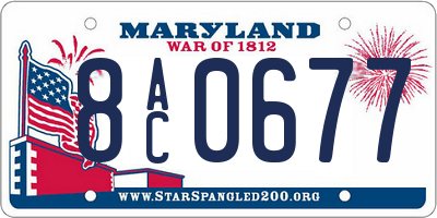 MD license plate 8AC0677