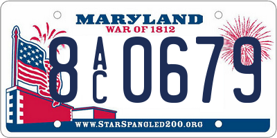 MD license plate 8AC0679