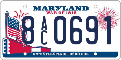 MD license plate 8AC0691
