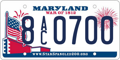MD license plate 8AC0700