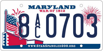 MD license plate 8AC0703