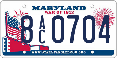 MD license plate 8AC0704