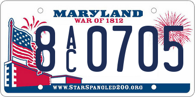 MD license plate 8AC0705