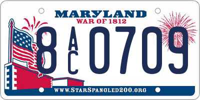 MD license plate 8AC0709