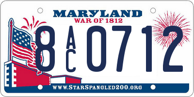 MD license plate 8AC0712