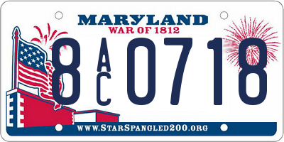 MD license plate 8AC0718