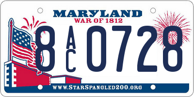MD license plate 8AC0728