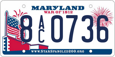 MD license plate 8AC0736
