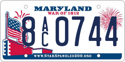 MD license plate 8AC0744