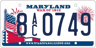 MD license plate 8AC0749