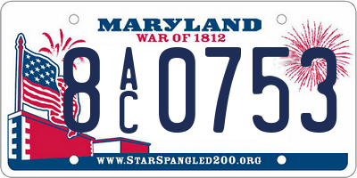 MD license plate 8AC0753