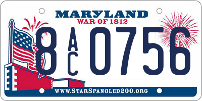 MD license plate 8AC0756