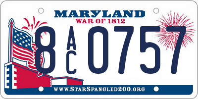 MD license plate 8AC0757