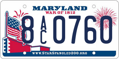 MD license plate 8AC0760